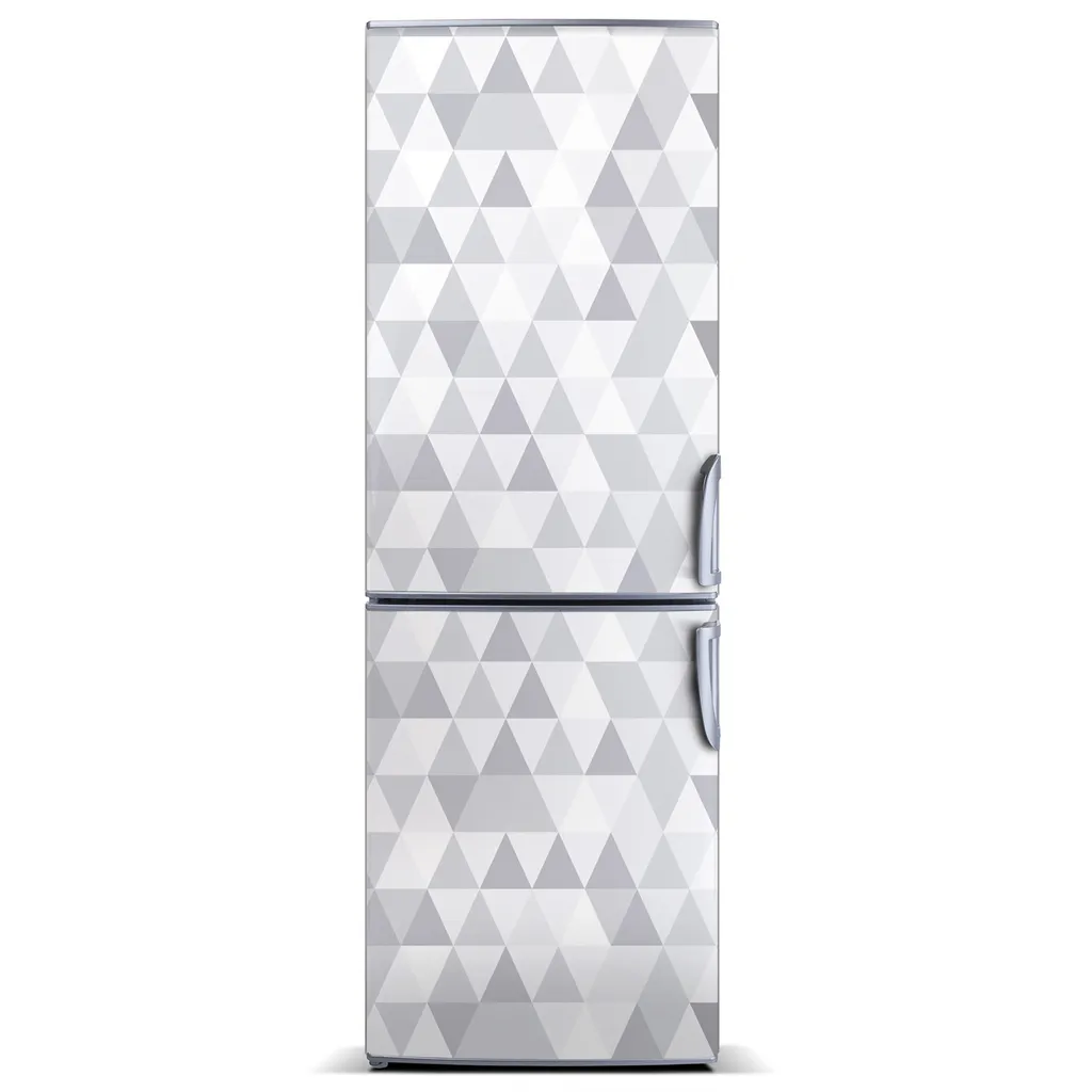 Tulup Kühlschrankdekoration - Magnetmatte - 60 cm x 180 cm - Magnet auf dem Kühlschrank - Graue Dreiecke